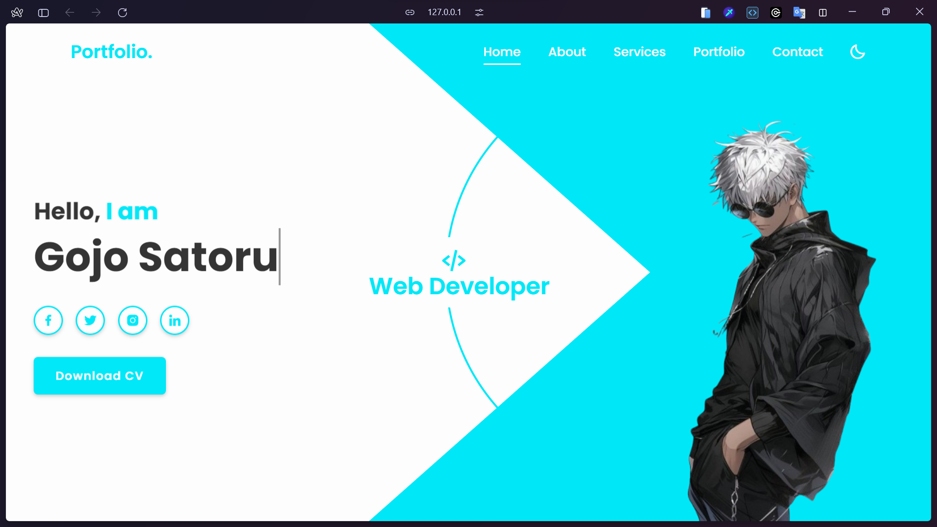 Portofolio Website Responsif dengan Mode Gelap